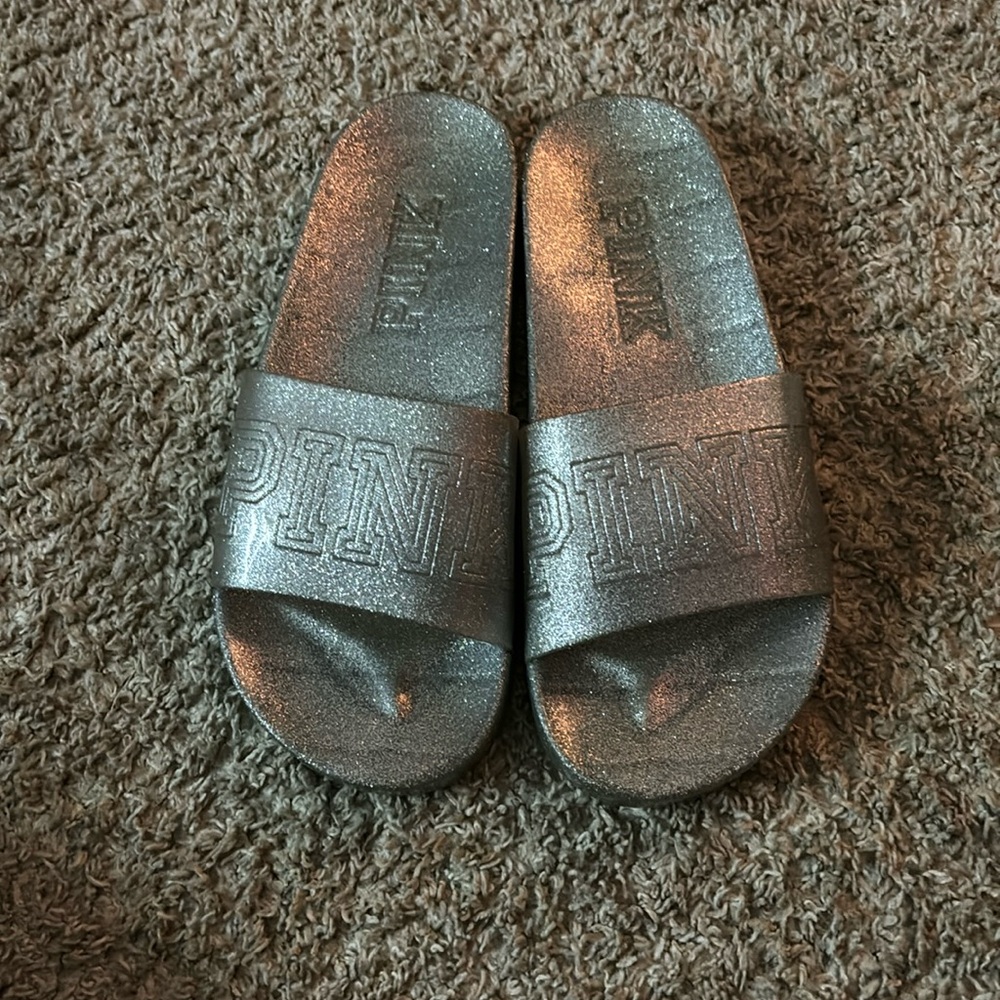 PINK glitter sparkle slides